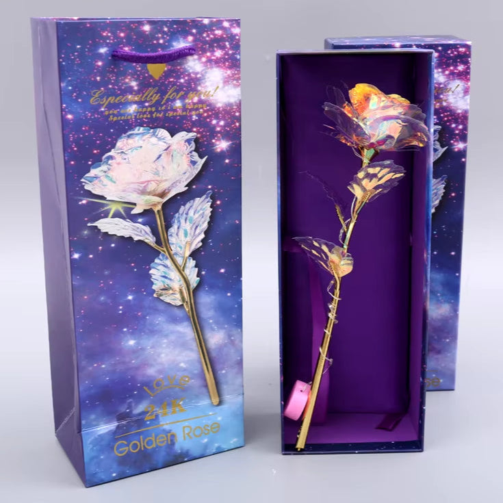 "24K Gold-Plated Artificial Rose with Galaxy Box – Perfect Gift for All Occasions"