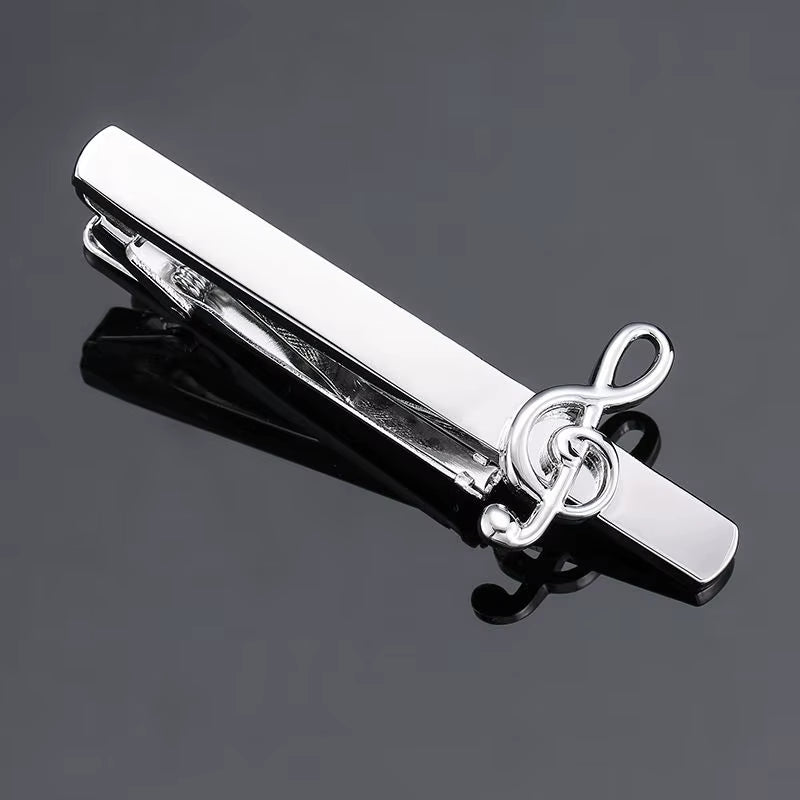 Crystal Saxophone Tie Clip – Music-Inspired Jewelry for Men, Wedding Shirt Accessory & Gift Pin Cufflinks Gift