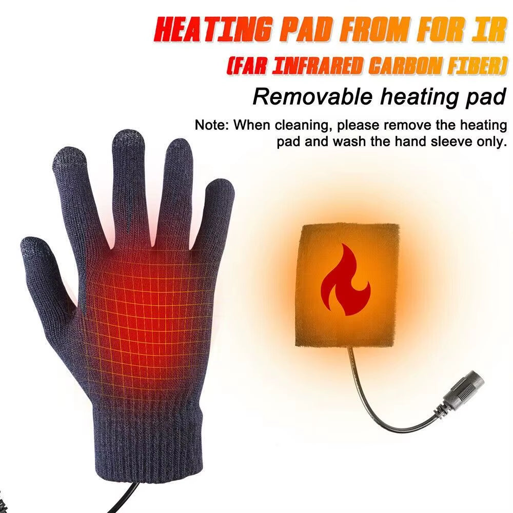 "Electric Heated Winter Gloves – Touchscreen, Non-Slip Cycling & Knitting Gloves for Men & Women"